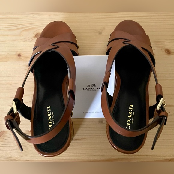 COACH Adessa Semi Matte Calf (Saddle & Wood) - Picture 8 of 11